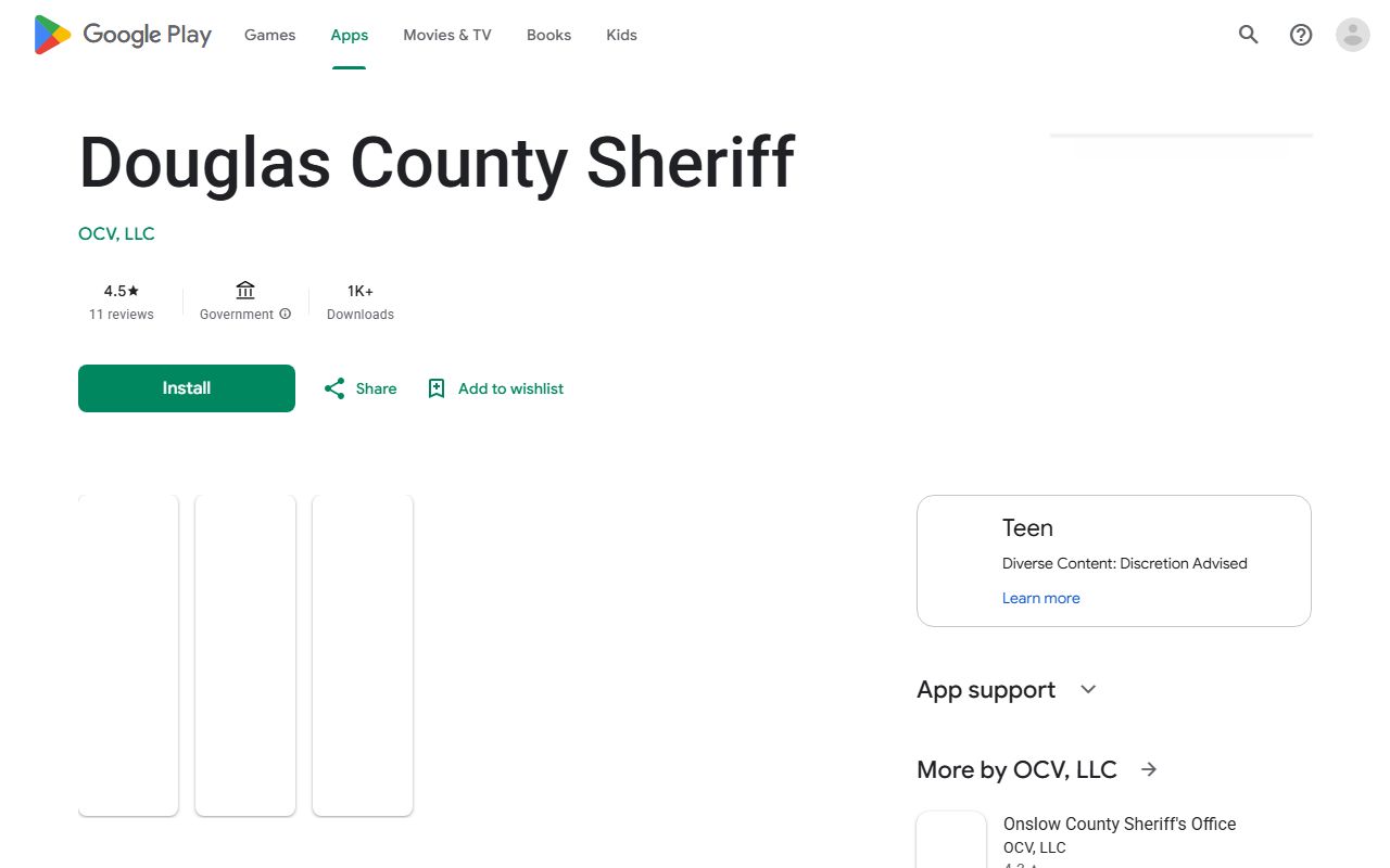 Douglas County arrest records and sheriff app Google Play listing