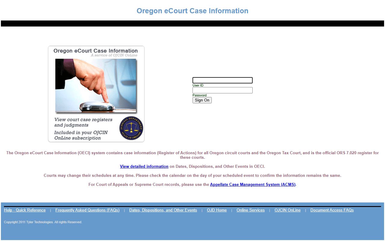 Douglas County court records OJCIN subscription login