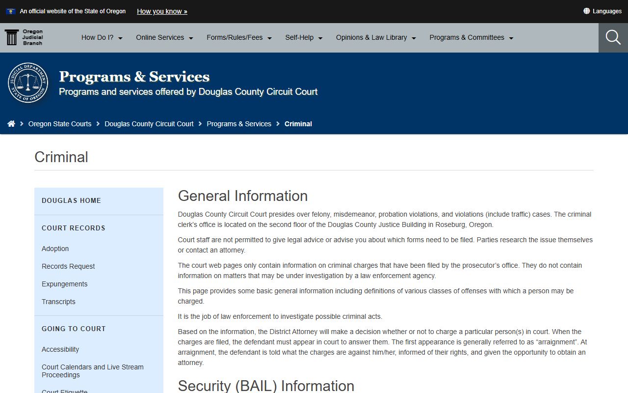 Douglas County criminal court records local criminal court source