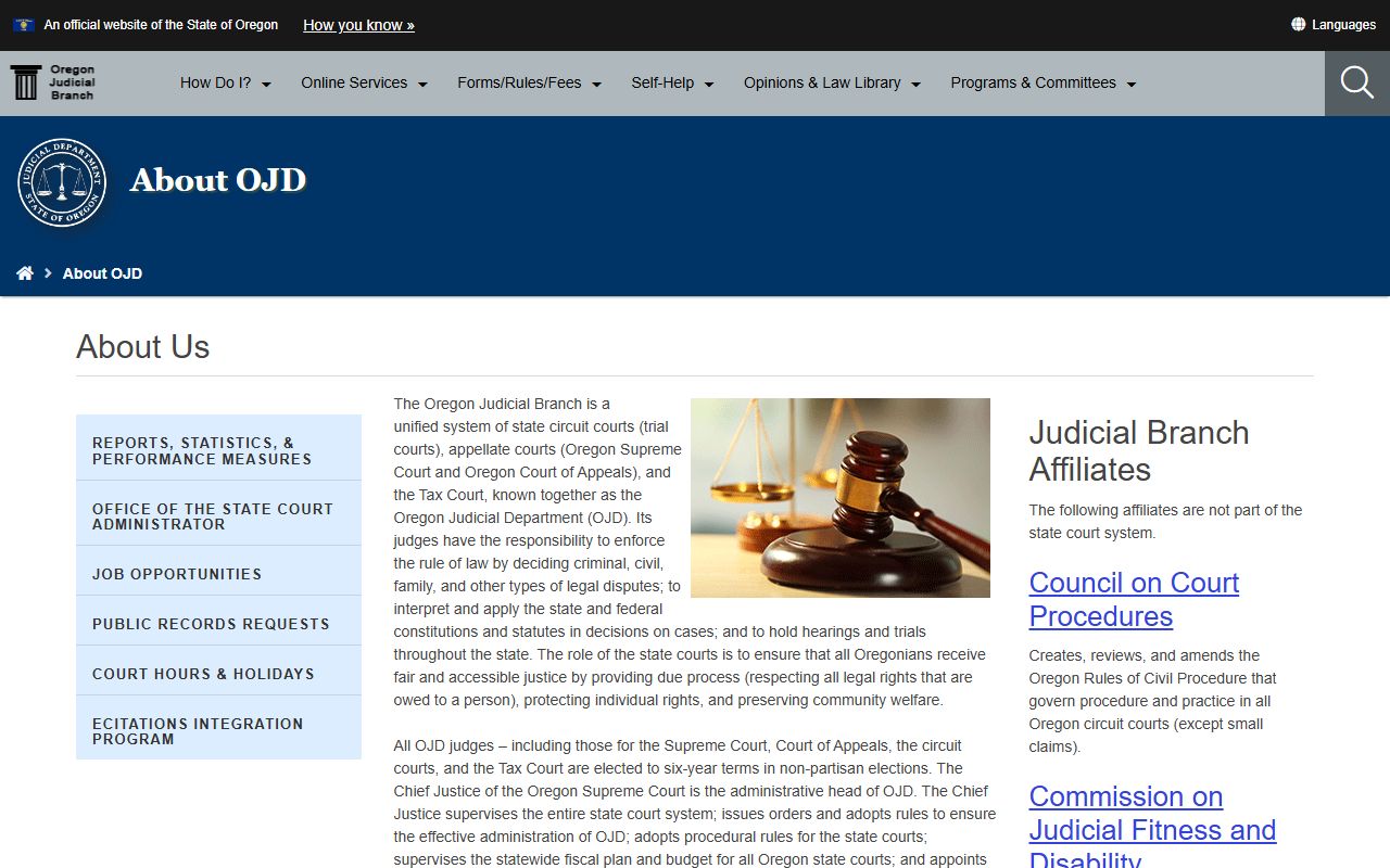 Douglas County court records Oregon Judicial Department court structure information
