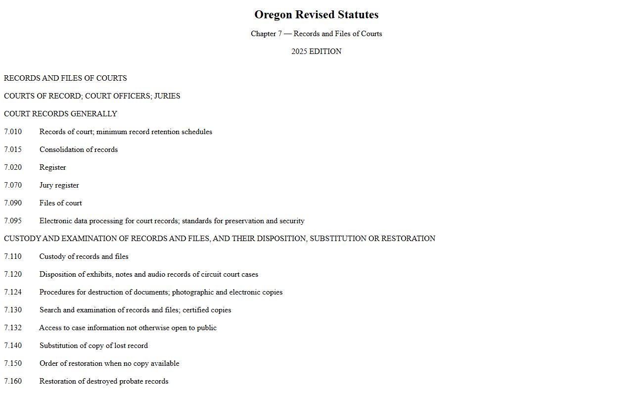 Douglas County probate records Oregon court register statute source