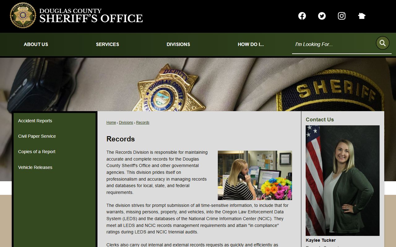 Douglas County warrant records and DCSO Records Division