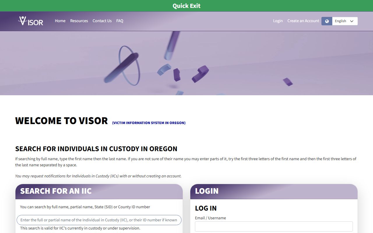 Douglas County warrant search and Oregon VISOR custody portal